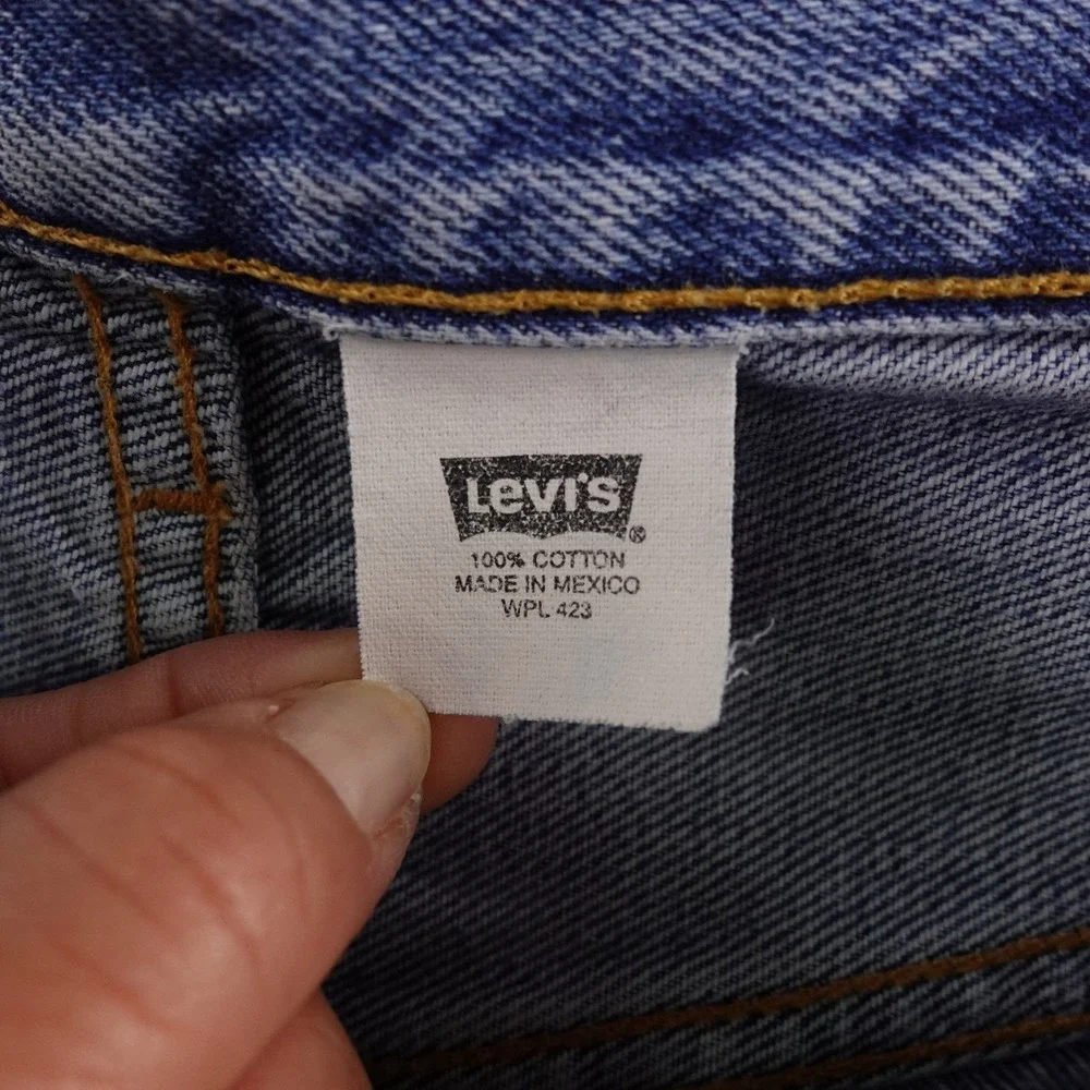 Vintage Levi Strauss Co 501 Jeans Mens 38x32 Blue Denim Button Fly Straight Leg